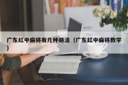广东红中麻将有几种胡法（广东红中麻将教学）
