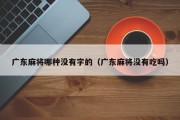 广东麻将哪种没有字的（广东麻将没有吃吗）