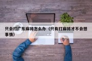 只会打广东麻将怎么办（只有打麻将才不会想事情）